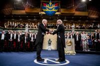 Joachim Frank received his Nobel Medal in Stockholm on Dec. 10, 2017